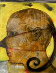 - ''Prosthesis''- by Douglas Max Utter, mixed media on canvas, 2011, offered Oct 2018