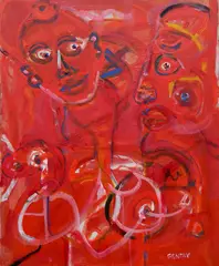 Herbert Gentry, - ''Confrontation''-, acrylic on linen canvas, 1982-3