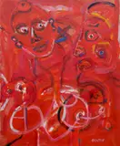 Herbert Gentry, - ''Confrontation''-, acrylic on linen canvas, 1982-3