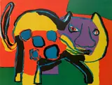 - Cat- by Karel Appel, lithograph in color, 1969, offered Oct 2018
