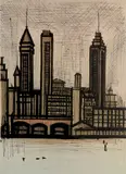 Bernard Buffet, - ''New York'' (Sorlier 120)-, lithograph in colors, 1967