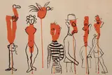 - ''Criminal Au Millieu''- by Alexander Calder, lithograph in two colors, ca. 1966, offered Oct 2018