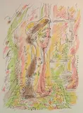 André Masson, - ''Interior Venitien''-, lithograph in colors, 1975