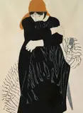 Phyllis Sloane, - Woman in Black-, silkscreen in color, 1976