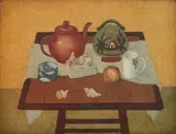 Phyllis Sloane, - ''Still Life with Shells''-, etching in color, 2001