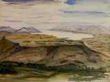 - ''Lake Benjamin''- by Paul B. Travis, watercolor on paper, 1928, offered Sep 2018