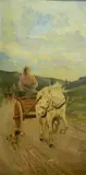 - Figure in Cart on a country Road- by Oscar Ghiglia, oil on canvas (relined), offered Dec 2015