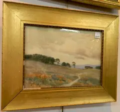 - Late Summer Landscape- by James H. Moser, watercolor on paper, 1911, offered Dec 2015