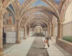 - Monk in Interior- by Arrighi, watercolor on cardboard, 1894, offered Dec 2015