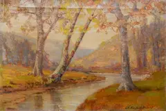 Charles William Duvall, - Fall Landscape-, oil on canvas, 1938