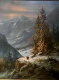 Ludwig Muninger, - Mountain Village-, oil on canvas