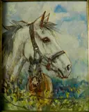 Leslie Cope, - ''Mother and Son''-, oil on panel, 1990