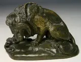 - Lion and Snake- by Antoine Louis Bayre, bronze sculpture, offered Dec 2015