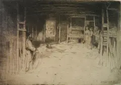 - ''Perthshire Interior'' (Rinder 175)- by David Young Cameron, etching and drypoint, 1893, offered Dec 2015