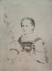- ''Mille. Nathalie Walkonska'' (Delteil 71)- by Edgar Degas, etching, 1860-61, a later impression taken from the cancelled, offered Dec 2015