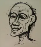 Karl Hofer, - ''Lachender Mann'' (''Laughing Man'')-, lithograph, 1945-8
