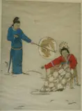 Elyse Ashe Lord, - ''Lady of Rank''-, etching and drypoint with hand coloring, c. 1926