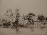 Ernest Lumsden, - Maple Durham-, etching, minor abrasion along