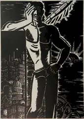 - ''Melancholie''- by Franz Masereel, woodcut, 1958, offered Dec 2015
