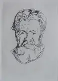 Edvard Munch, - ''Bildnisstudie''-, drypoint, as removed from a book