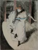 Alfredo Müller, - ''Devant La Rampe: Loie Fuller''-, etching and aquatint in colors with hand coloring, 1904