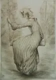 Alfredo Müller, - ''L'escarpolette''-, etching, 1904