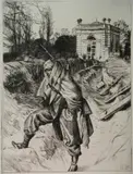 James Tissot, - ''Grand'garde'' (Souvenir du Siege de Paris) (Wentworth 42)-, etching and drypoint, 1878