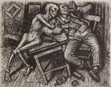 Albert Abramovitz, - ''Gone''- wood, engraving