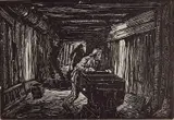 Albert Abramovitz, - Mining Scene- wood, engraving