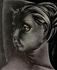 Emilio Amero, - Woman with Short Hair-, lithograph, 1930