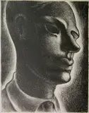 Emilio Amero, - Man's Portrait-, lithograph, 1930