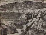 Albert Abramovitz, - ''Santa Monica''- wood, engraving
