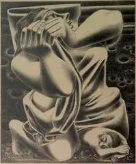 Emilio Amero, - ''The Innocents''-, lithograph