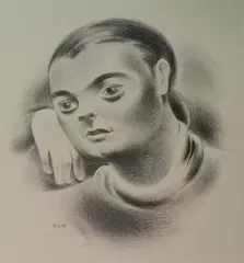 Emilio Amero, - Portrait of A Woman-, lithograph, 1935