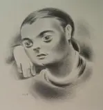 Emilio Amero, - Portrait of A Woman-, lithograph, 1935