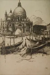 Jan C. Vondrouš, - ''Santa Maria Della Salute, Venice''-, etching, 1924