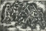 George Biddle, - ''The Attack'' (Pennigar 101)-, lithograph, 1930