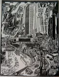 Fiske Boyd, - ''Concept'' (UN Building)-, woodcut, 1951