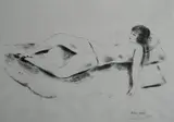 Konrad Cramer, - ''Reclining Nude''-, lithograph, 1930