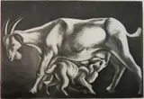 Howard Cook, - ''Nanny and Kid'' (Duffy 195)-, etching and aquatint, 1937