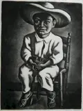 Howard Cook, - ''Little Ranchero'' (Duffy 198)-, aquatint, softground and roulette, c. 1940