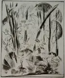 Werner Drewes, - ''Forest'' (''In The Forest'') (Rose 175)-, drypoint and roulette, 1931