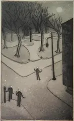 Stella Drabkin, - ''Blackout''-, etching and aquatint