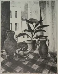 Samuel Halpert, - ''Window''-, lithograph