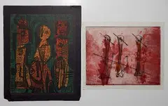 - ''The March of War''; Abstract Figures- 1 by Abraham Hankins, etching and aquatint in colors, 1 screenprint in colors, both, offered Dec 2015
