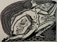 Helen West Heller, - ''East Wind''-, woodcut, 1932