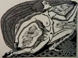 Helen West Heller, - ''East Wind''-, woodcut, 1932