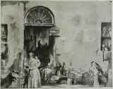 Earl Horter, - ''Junk Shop''-, etching and aquatint