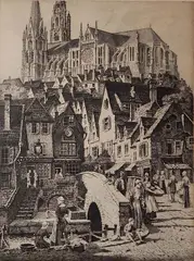 Andrew Karoly, - ''Chartres France''-, etching