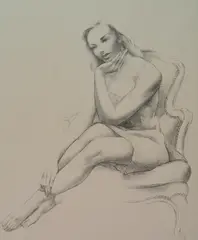 - ''Monique''- by Leon Kroll, lithograph, 1945, offered Dec 2015